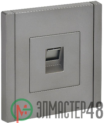Розетка компьютерная RJ45 кат.6 FORTE&PIANO FP531 сталь IEK FP-K10-2-K46