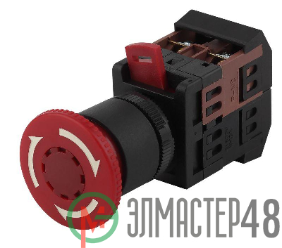 Кнопка AE-22 "Грибок" d22мм 1з+1р 240В с фиксацией BBG10-AE-K04E красн. ЭРА Б0045629