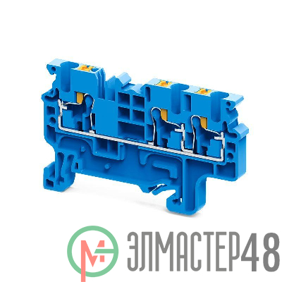 Клемма с 3-мя контактами push-in OptiClip СP-2.5-TRIPLET-I-BU син. КЭАЗ 331845
