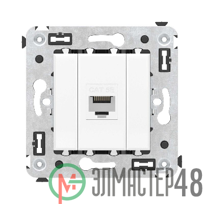 Розетка компьютерная 1-м СП Avanti "Белое облако" RJ45 кат.5E без шторок механизм DKC 4400663
