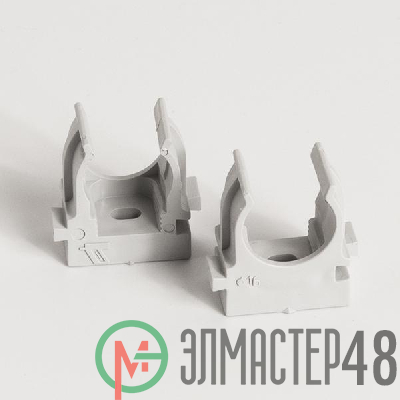Держатель для труб (клипса) d16мм для монтажн. пистолета сер. (уп.100шт) TOKOV ELECTRIC TKE-LC-16-ZP-C06/100