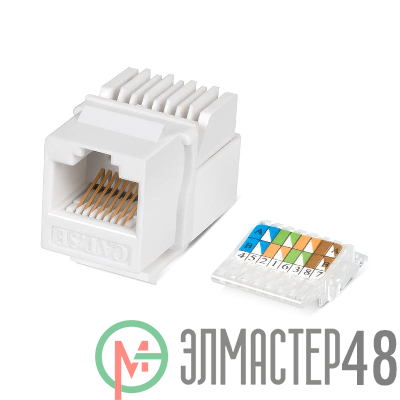 Вставка Keystone Jack RJ45 (8P8C) кат.5E без инструмента Toolless бел. Cabeus 7480c