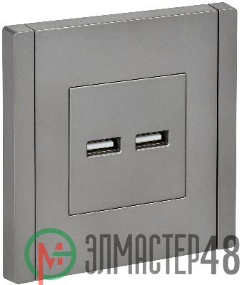 Розетка USB A+A 3.1А FORTE&PIANO FP549 сталь IEK FP-U21-D31-K46
