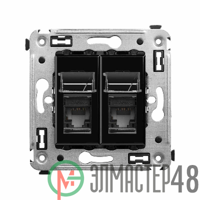 Розетка компьютерная 2-м СП Avanti "Черный квадрат" RJ45 кат.5E DKC 4402464