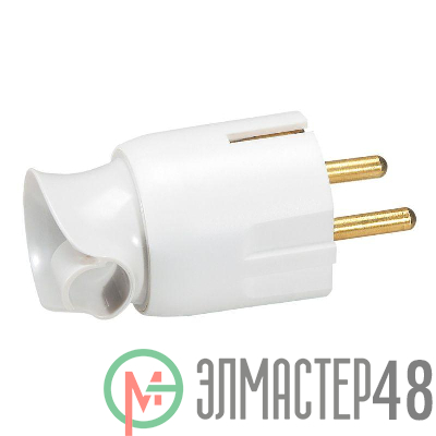 Вилка электрич. каб. Helium 16А 2P+E поворот. бел. Leg 050172