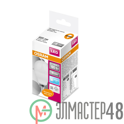 Лампа светодиодная LED STAR CLASSIC P 60 6.5W/840 6.5Вт шар 4000К нейтр. бел. E14 550лм 220-240В матов. пласт. OSRAM 4058075134263