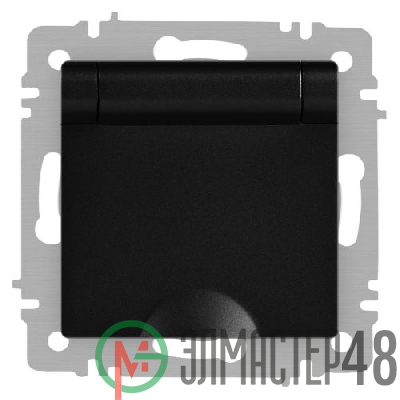 Розетка Accent 6-203-05 2P+E Schuko с крышкой 16А-250В IP20 СУ антрацит Intro Б0063747