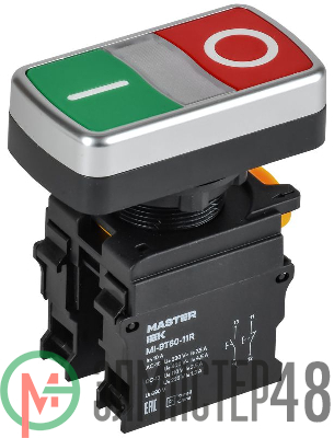 Кнопка "I-O" d22мм 1НО+1НЗ MASTER без подсветки IEK MI-BT60-11R-3-21-K51