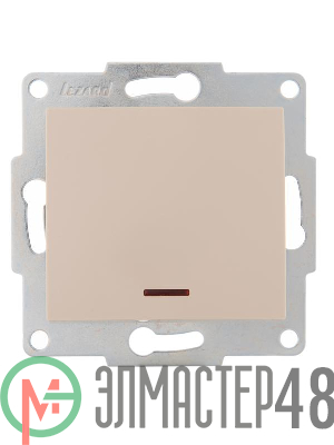 Механизм выключателя 1-кл. 1п СП Karina 10А IP20 с подсветкой крем. LEZARD 707-0388-111