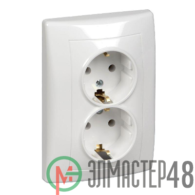 Розетка 2-м СП Sedna без защ. шторок с заземл. бел. SchE SDN3000621