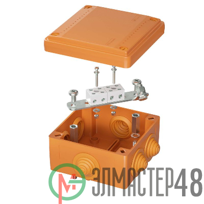 Коробка ответвительная FS 100х100х50мм 4р 450В 6А 4кв.мм с каб. вводами и клеммн. IP55 пластик. DKC FSB11404