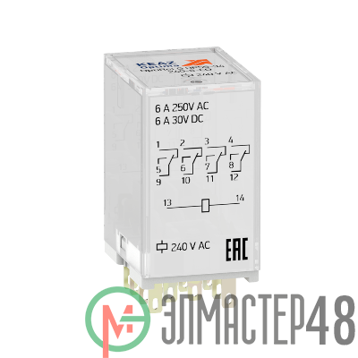 Реле промежуточное OptiRel G RP55-34-24-6-CO КЭАЗ 281100
