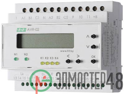 Устройство управления резервным питанием AVR-02 (3х400В+N; 5 перекл. х8А; IP20) F&F EA04.006.004