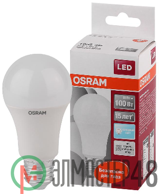 Лампа светодиодная LED STAR CLASSIC A 100 10W/840 10Вт грушевидная 4000К нейтр. бел. E27 1055лм 220-240В матов. пласт. OSRAM 4058075086678