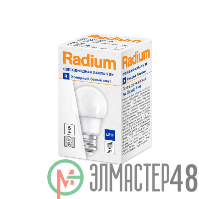 Лампа светодиодная RA Classic A40 5W/865 5Вт грушевидная матов. 6500К холод. бел. E27 420Лм 220-240В FS1 RADIUM 4008597191602