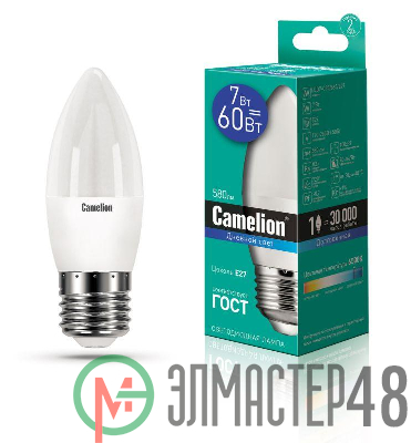 Лампа светодиодная LED7-C35/865/E27 7Вт 220В Camelion 12649