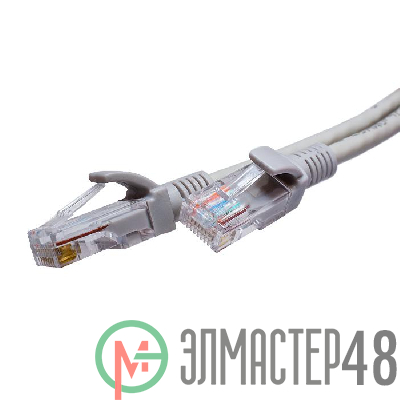 Патч-корд U/UTP кат.5E 4х2х26AWG (7х0.16мм) Cu LSZH сер. 3м SUPRLAN 10-0144