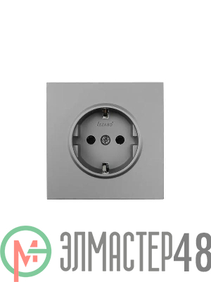 Розетка 1-мест. с защитн.шторк. СП ZIMA IP20 16А ПБТ безвинт. зажим сер. матов. LEZARD 704-7488-124BQC