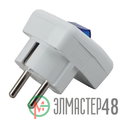 Вилка с заземл. с выкл. 16А бел. Vx5-W ЭРА Б0039675