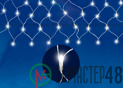Сетка светодиодная ULD-N1815-180/DTA WHITE IP20 с контроллером 1.8х1.5м бел. свет провод прозрачн. Uniel UL-00005487