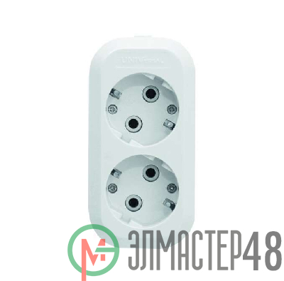 Колодка удлинителя 2-м АВС-пл. с заземл. UNIVersal E302