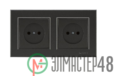Розетка 2-м СП Karea 10А IP20 б/з дым. металлик Makel 56050017