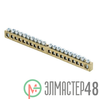 Шина PEN "ноль-земля" 6х9 20 отвер. латунь крепеж по центру PROxima EKF sn0-63-20