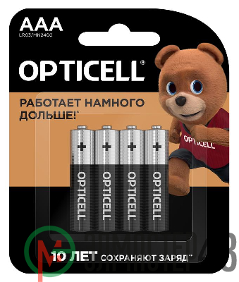 Элемент питания алкалиновый AAA/LR03 (блист. 4шт) Basic Opticell 5051002