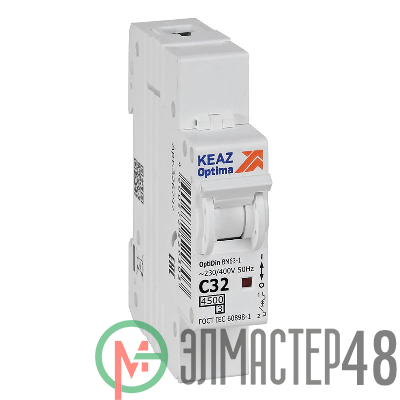 Выключатель автоматический модульный OptiDin BM63-1C32-4.5-УХЛ3 КЭАЗ 326797