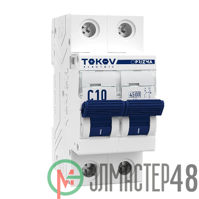 Выключатель автоматический модульный 2П 10А 4.5кА х-ка C TOKOV Electric TKE-PZ45-MCBI-2-10-C