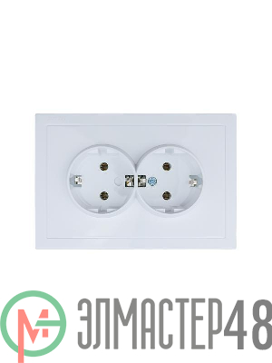 Розетка 2-мест. с/з СП ZIMA IP20 16А ПБТ безвинт. зажим бел. LEZARD 704-0200-127BQC