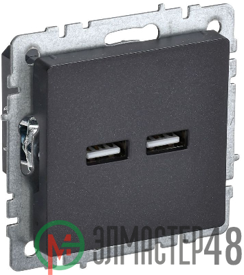 Розетка BRITE USB A+A 3.1А РЮ10-1-БрЧ черн. IEK BR-U21-D31-K02