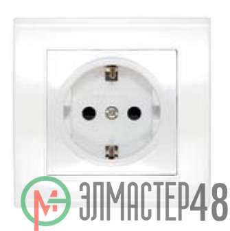 Розетка 1-м СП Бриллиант защ. шторки с заземл. бел. UNIVersal 7947632