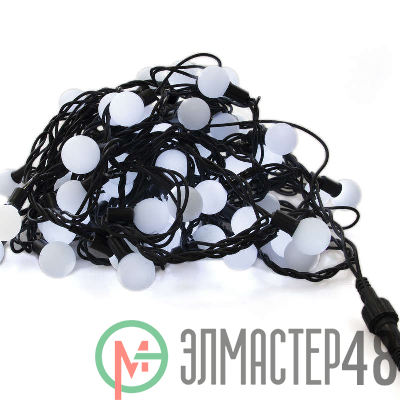 Гирлянда "Матовые шарики" OLDBL100-W-E 100LED 12м шарики бел. SHlights 4690601004307