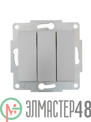 Механизм выключателя 3-кл. 1п СП Karina 10А IP20 мат. серебр. LEZARD 707-4388-109
