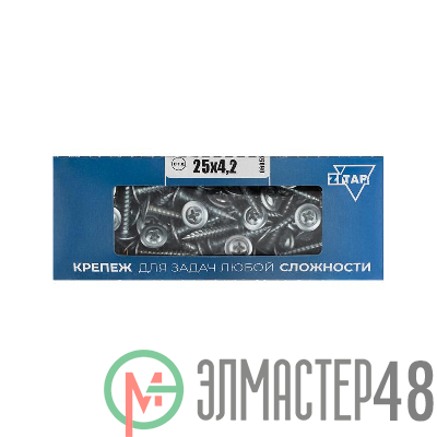 Саморез для тонкого метал. листа 4.2х25 (уп.200шт) коробка Tech-Krep 102141