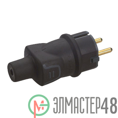 Вилка электрич. каб. Helium 16А 2P+E IP44 черн. Leg 050196