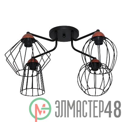 Светильник "Конти" 141 НПБ 01-4х60-127 Е27 (ИМ) потолочный медь черн. муар Элетех 1005405027