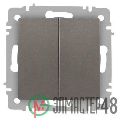 Переключатель Accent 6-107-09 двойн. 10А-250В IP20 СУ AL/CU титан Intro Б0063572