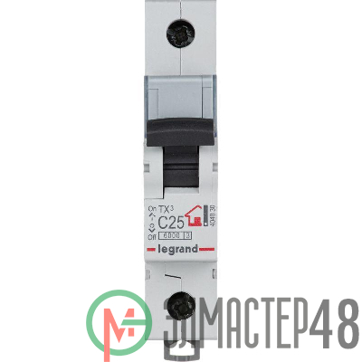Выключатель автоматический модульный 1п C 25А 6кА TX3 6000 1мод. 230/400В Leg 404030