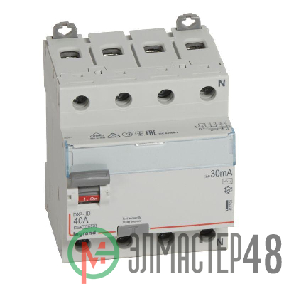 Выключатель диф. тока 4п 40А 30мА тип AC DX3 Leg 411703