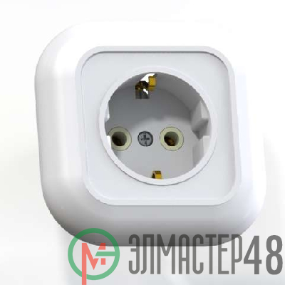 Розетка 1-м СП Валентина РС16-635 с заземл. бел./зол. Кунцево 7654