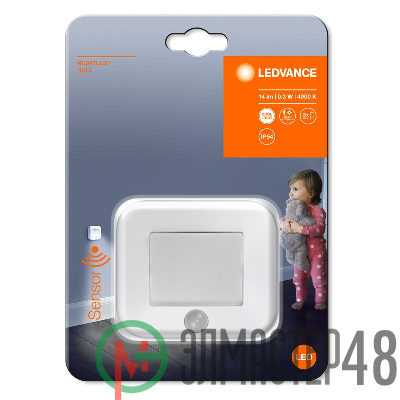 Светильник NIGHTLUX Hall 0.25Вт 4000К 14лм IP54 3х1.5В LR03 с сенсором бел. LEDVANCE 4058075260658
