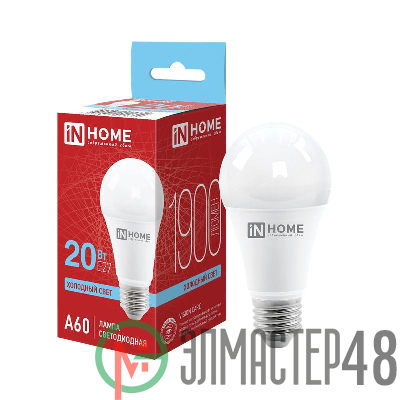 Лампа светодиодная LED-A65-VC 20Вт 230В E27 6500К 1800Лм IN HOME 4690612020310