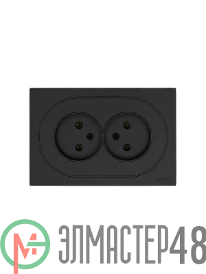 Розетка 2-м СП OSEN без заземл. ПБТ механизм черн. бархат LEZARD 743-4200-128B