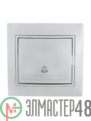 Выключатель кнопочный 1-кл. СП Мира метал. сер. Lezard 701-1010-103