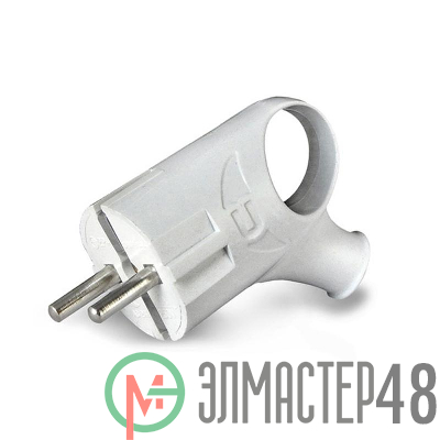Вилка электрич. с заземл. угл. с ушком бел. 16А 250В (еврослот) UNIVersal А112