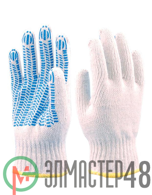 Перчатки х/б с ПВХ Люкс 62г ПРОТЕКТОР ЛЮКС-62-П
