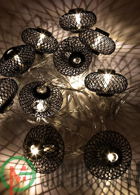 Гирлянда светодиодная "Фонарики" черн. 5х3см 10LED тепл. бел. 1.8+0.3м КОСМОС KOC_GIR-B119