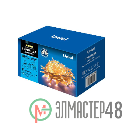 Гирлянда LED со статическим свечением ULD-S1000-120/SWK WARM WHITE IP67 10м соедин. 120 диодов тепл. бел. свет провод бел. Uniel UL-00007203